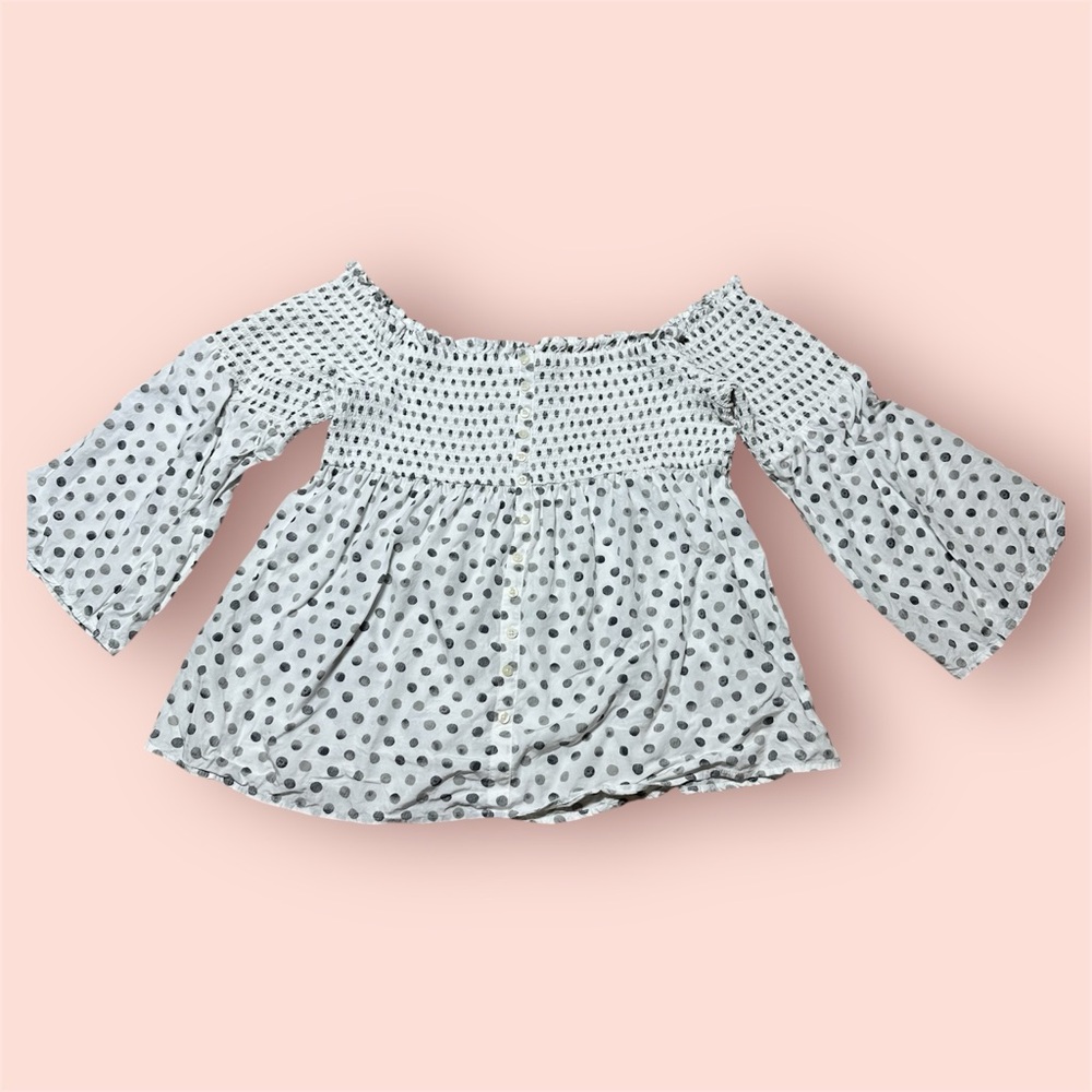 Torrid Size 3 Off Shoulder Polka Dot Smocked Women’s Top Boho Flowy Shabby chic